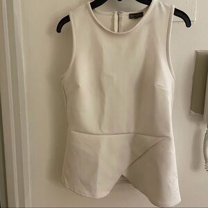 Vince Camuto White Sleeveless Peplum Top